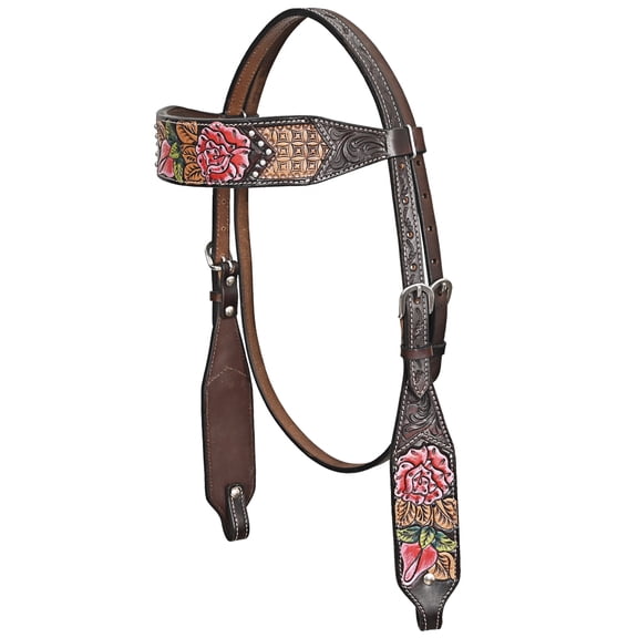 HILASON Western Horse Headstall American Leather Brown