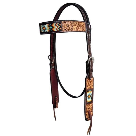 HILASON Western Horse Headstall American Leather Floral