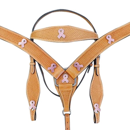 HILASON Western Horse Headstall Breast Collar Set American Leather Concho