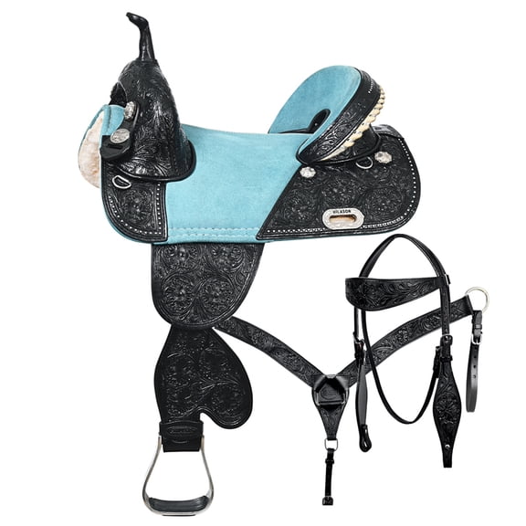 HILASON Western Horse Saddle Treeless American Lather Trail Barrel Tack | for Horses Leather