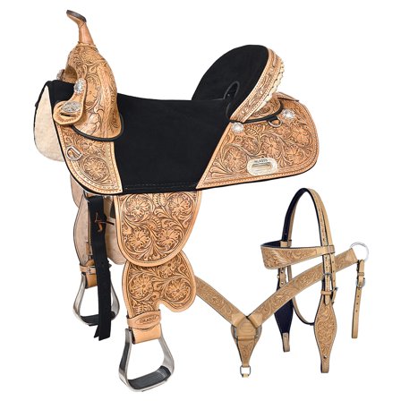 HILASON Western Horse Saddle Treeless American Leather Barrel | for Horses