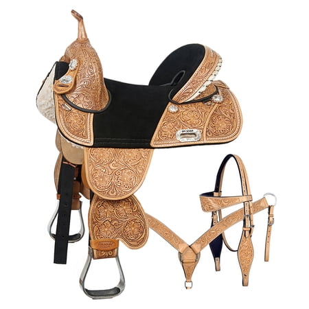 HILASON Western Horse Saddle Treeless American Leather Trail Barrel Tack | for Horses