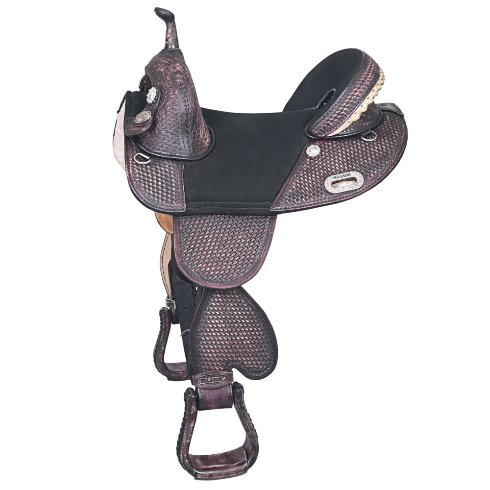 HILASON Western Horse Trail Barrel Racing American Leather Saddle ...