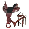 thumbnail image 1 of HILASON Western Horse Trail Barrel Racing American Leather Saddle | Treeless for Horses, 1 of 3