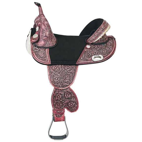 HILASON Western Horse Treeless Trail Barrel American Leather Saddle | for Horses