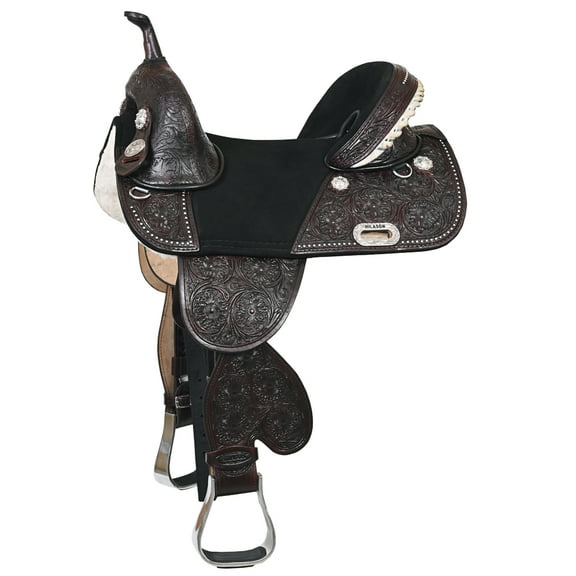 HILASON Western Treeless Trail Barrel Racing American Leather Saddle | Horse for Horses