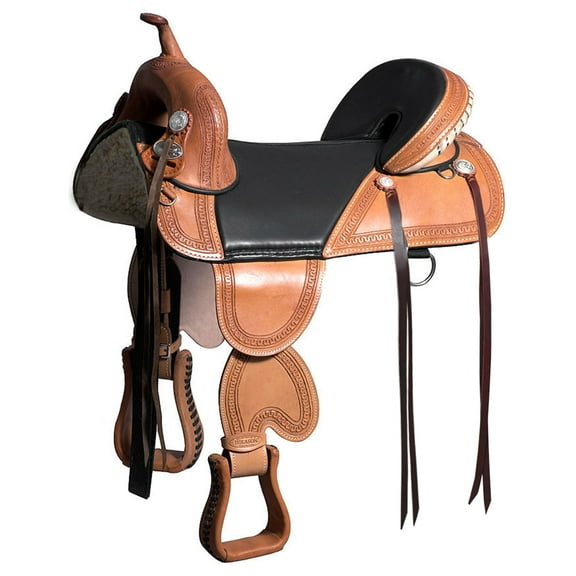 16 In HILASON Western Horse Treeless Trail Saddle Genuine American Leather Tan l