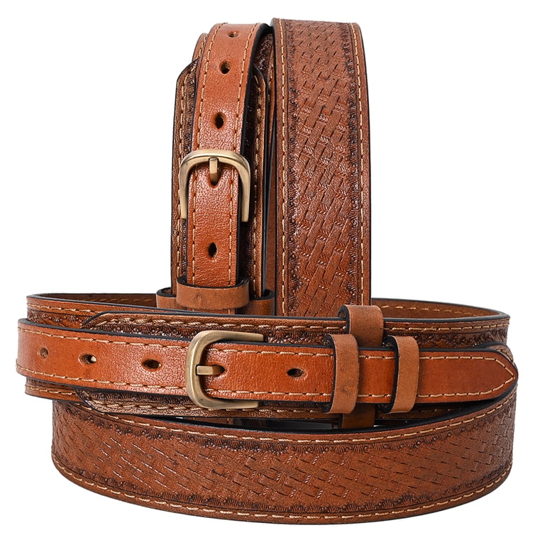 Cowboy leather belt unisex Western Brown Cowboy Leather Belt | Designer Leather Belt  main image 3