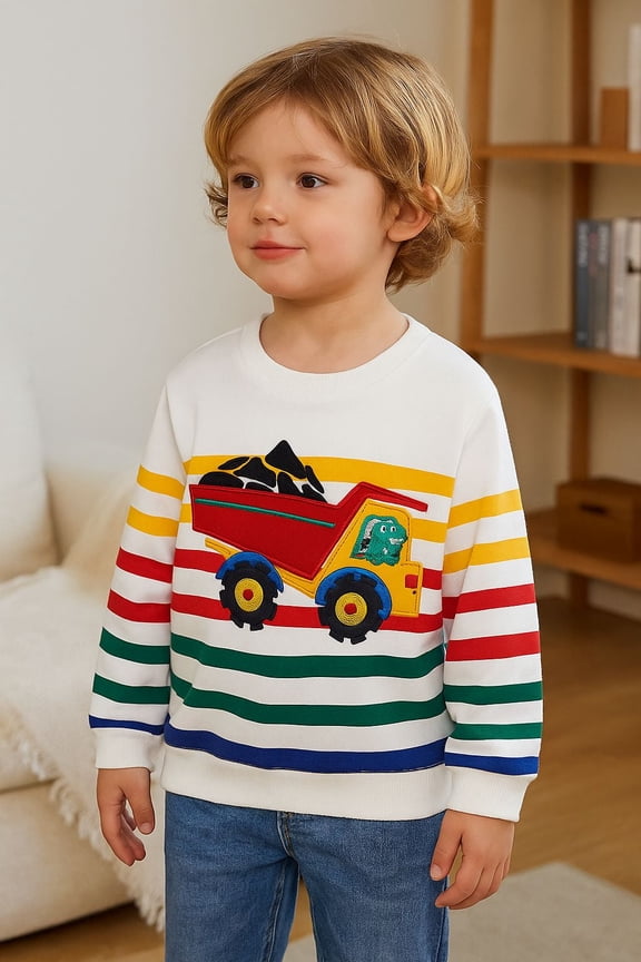 Toddler Boy(2-7Y) Christmas Sweatshirt - Kids Cute Dinosaur Santa Snowman Pullover Holiday Long Sleeve Tops 5T