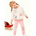 thumbnail image 1 of HILEELANG little Girl Christmas Sweatshirt and Leggings Set （Age:2-7Y) – Long SleevePink Stripe XMAS Pullover and Pinink Pants, Fall Winter for Kids 6T, 1 of 11