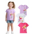 thumbnail image 1 of HILEELANG 2-7T Toddler Little Girls 3-Pack T-Shirts Flamingo Giraffe Flower Graphic 100% Cotton Short Sleeve Summer Tees White Pink Purple 2T 3T 4T 5T 6T 7T, 1 of 5
