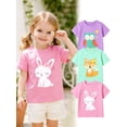 thumbnail image 1 of HILEELANG 2-7T Toddler/Little Girls Yellow/Pink/Blue Slogan Ruffle Sleeve 100% Cotton T-Shirt 3-Pack, Size 4T, 1 of 11