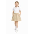 thumbnail image 1 of HILEELANG 4-13 Little Big Girls Skort Khaki with Built-in Shorts School Uniform Twill Skirt Elastic Back Waist A Line with Pockets Scooter for Kids, 1 of 15