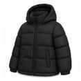 thumbnail image 1 of HILEELANG Girls Cropped Puffer Jacket, Hooded Short Winter Coat for Kids and Teens, Black, 9-10Y, 1 of 8
