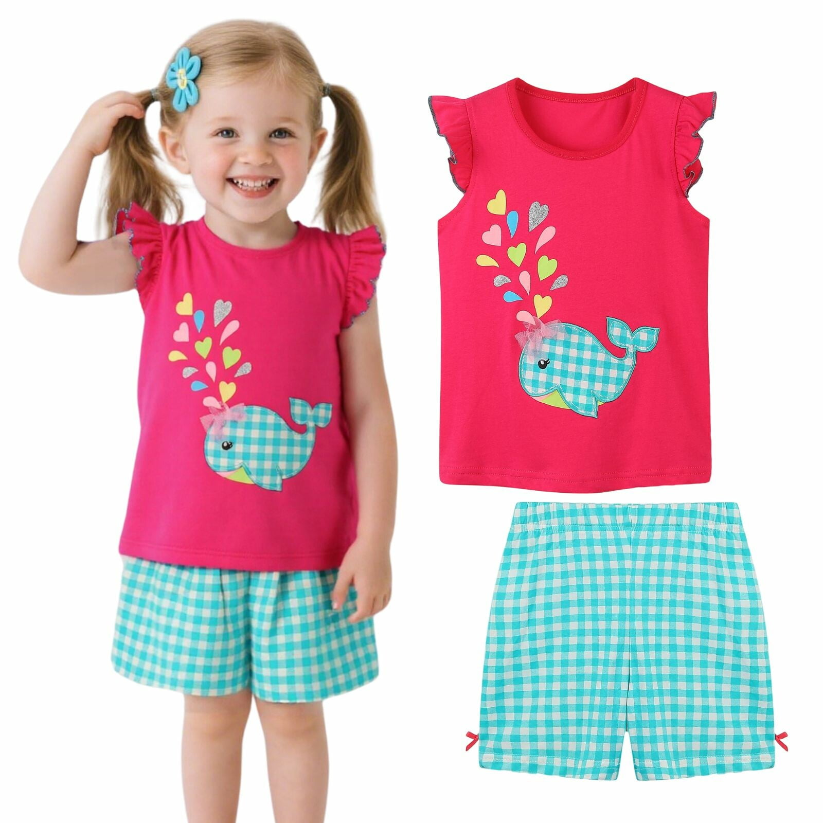 Summer Vibes - Shorts and Tee Set (Pink Coral) main image 1