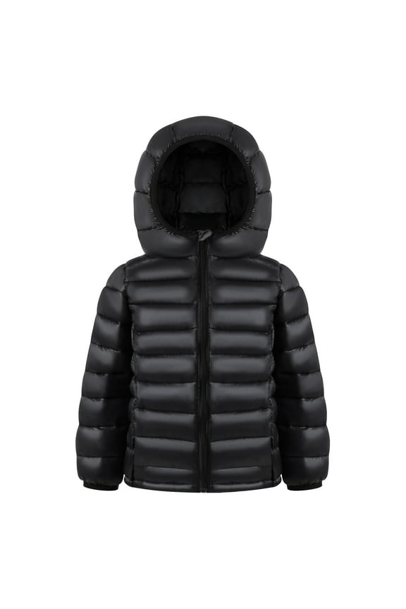 Youth Hooded Puffer Jacket, Lightweight Padded Outerwear, 10 Years