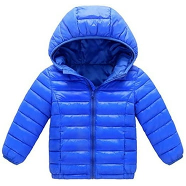 HILEELANG Kids Boy Girl Winter Hooded Puffer Jackets Coats Light Weight Padded Outerwear RoyalBlue 5T