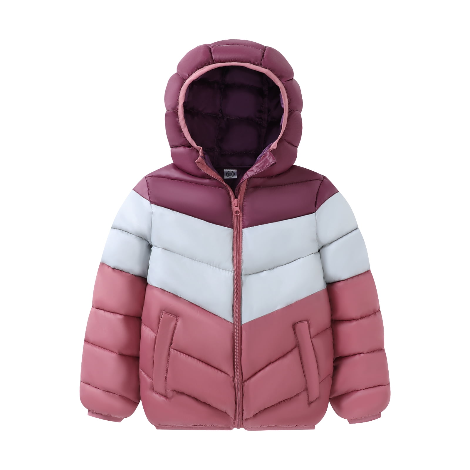 HILEELANG Kids Boy Winter Hodded Puffer Color-Block Jackets Coats Light ...