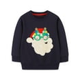 thumbnail image 1 of HILEELANG Little Boy Sweatshirts Christmas Blue Santa Claus Applique Crewneck Pullover Cotton Winter Top Shirts 7 Years, 1 of 3