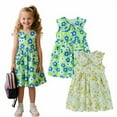 thumbnail image 1 of 2-Pack Toddler Girls School Dresses, Sleeveless Peter Pan Collar Uniform Dresses for Back to School, Green&Light Blue , 2T–7T, 1 of 6