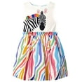 thumbnail image 1 of HILEELANG Little Girls Cotton Dress Short Sleeves Casual Summer Striped Basic Shirt Jumpskirt Playwear Dresses 6Y, 1 of 4