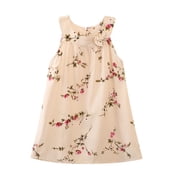 HILEELANG Little Girls Linen Material Dress Sleeveless Casual Summer Striped Basic Shirt Jumpskirt Playwear Dresses 9Y