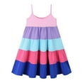 thumbnail image 1 of HILEELANG Little Girls Sleeveless Halter Strap Dress Easter Summer Cotton Swing Sundress 6Years, 1 of 6