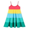 thumbnail image 1 of HILEELANG Little Girls Sleeveless Halter Strap Dress Easter Summer Cotton Swing Sundress 7Years, 1 of 6