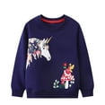 thumbnail image 1 of HILEELANG Toddle Girl Sweatshirts Blue Unicorn Fairy Applique Cotton Casual Crew Neck Long Sleeve Pullover Tops Sweater Shirt 5T, 1 of 4