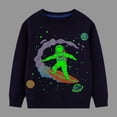 thumbnail image 1 of HILEELANG Toddler Boy Black Sweatshirts Halloween Astronaut Graphic Glow in the Dark Crewneck Long Sleeve Pullover Cotton Top Sweater Shirts 2T, 1 of 5