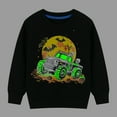 thumbnail image 1 of HILEELANG Toddler Boy Black Sweatshirts Halloween Skeleton Truck Graphic Glow in the Dark Crewneck Long Sleeve Pullover Cotton Top Sweater Shirts 5T, 1 of 5