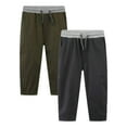 thumbnail image 1 of HILEELANG Toddler Boy Chino Pants School Uniform Elastic Stretch Green Grey Cargo Joggers 4T, 1 of 5