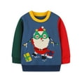thumbnail image 1 of HILEELANG Toddler Boy Christmas Sweatshirts Santa Claus Applique Pullover Cotton Long Sleeve Top Clothes Sweater Shirts 5T, 1 of 4