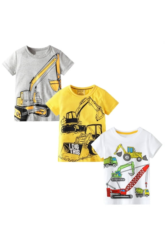 Kids Summer Cotton Casual Crewneck Graphic Tops T-Shirts for Boys