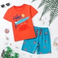 thumbnail image 1 of HILEELANG Toddler Boy Summer Short Clothes Sets Outfits Easter Cotton Orange Crab Shirts Shorts Playwear 4T, 1 of 5