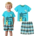 thumbnail image 1 of HILEELANG Toddler Boy Summer Short Sets Outfits Cotton CrewNeck Green Crocodile Short Sleeve Playwear Sets 4T, 1 of 5