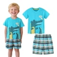 thumbnail image 1 of HILEELANG Toddler Boy Summer Short Sets Outfits Cotton CrewNeck Green Crocodile Short Sleeve Playwear Sets 5T, 1 of 5