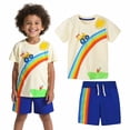 thumbnail image 1 of HILEELANG Toddler Boy Summer Short Sets Outfits Cotton CrewNeck Yellow Excavator Short Sleeve Playwear Sets 3T, 1 of 5