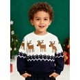 thumbnail image 1 of HILEELANG Toddler Boy(2-8Y) Sweatshirts Christmas Navy Blue Graphic Elk Pullover Cotton Crewneck Clothes 3T, 1 of 7