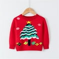 thumbnail image 1 of HILEELANG Toddler Boy Girl Sweater Christmas Knit Pullover Crewneck Red Christmas Tree Sweatshirts Holiday Sweater 3-4T, 1 of 5
