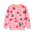 thumbnail image 1 of HILEELANG Toddler Girl Christmas Sweatshirts Pink Sock Graphic Cotton Crewneck Pullover Tops Sweater Shirts 2T, 1 of 5