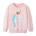 thumbnail image 1 of HILEELANG Toddler Girl Pink Sweatshirts Unicorn Graphic Crewneck Long Sleeve Pullover Cotton Top Sweater Shirts 4T, 1 of 5
