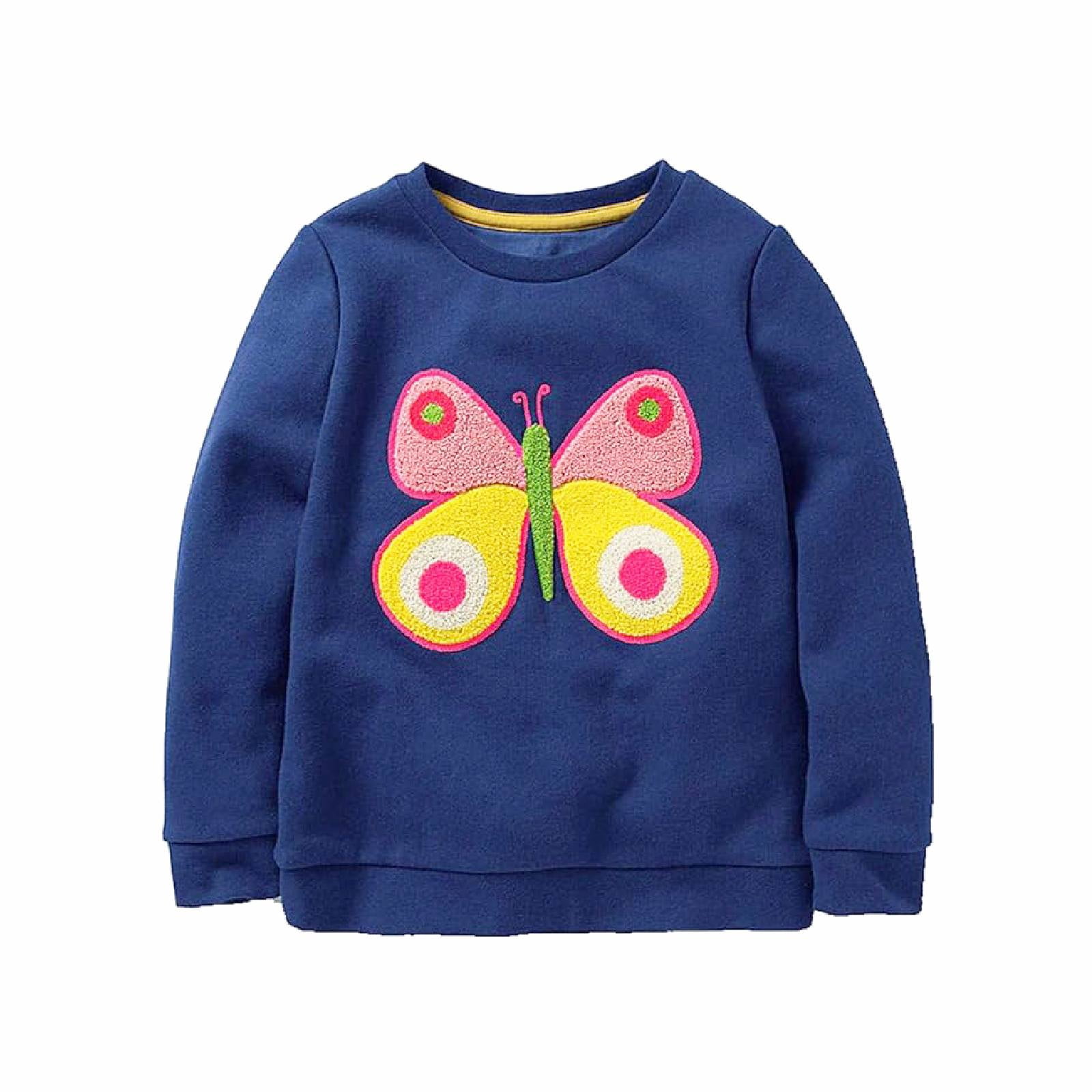 Babyhug Cotton Knit Full Sleeves Butterfly Printed Sweatshirts Pack of 2 - Light Green & Dark Pink main image 0