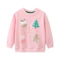 thumbnail image 1 of HILEELANG Toddler Girl Sweatshirts Pink Christmas trees Printed Cotton Casual Crew Neck Long Sleeve Tops Shirt 3T, 1 of 5