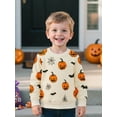 thumbnail image 1 of HILEELANG Toddler(18M-7T) Halloween Pullover – 100% Cotton Pumpkin and Bat Print Fall Sweatshirt for Boys Girls 3 years old, 1 of 6
