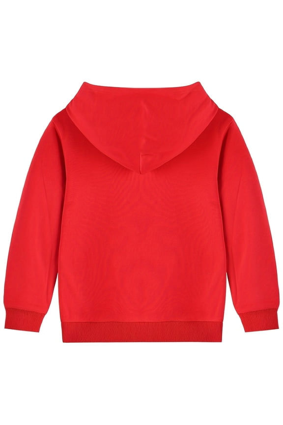 4-12 Toddler/Little/Big Boys Girls Red Solid Color Hoodie Pullover 11-12