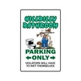 thumbnail image 1 of HILLBILLY BATHROOM Aluminum Sign outhouse music mountain man crapper country | Indoor/Outdoor | 14" Tall, 1 of 4