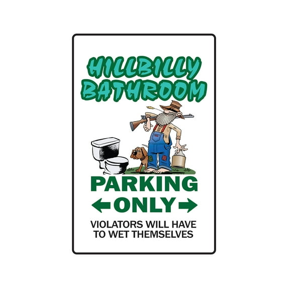 HILLBILLY BATHROOM Sign outhouse music mountain man crapper country | Indoor/Outdoor | 20" Tall