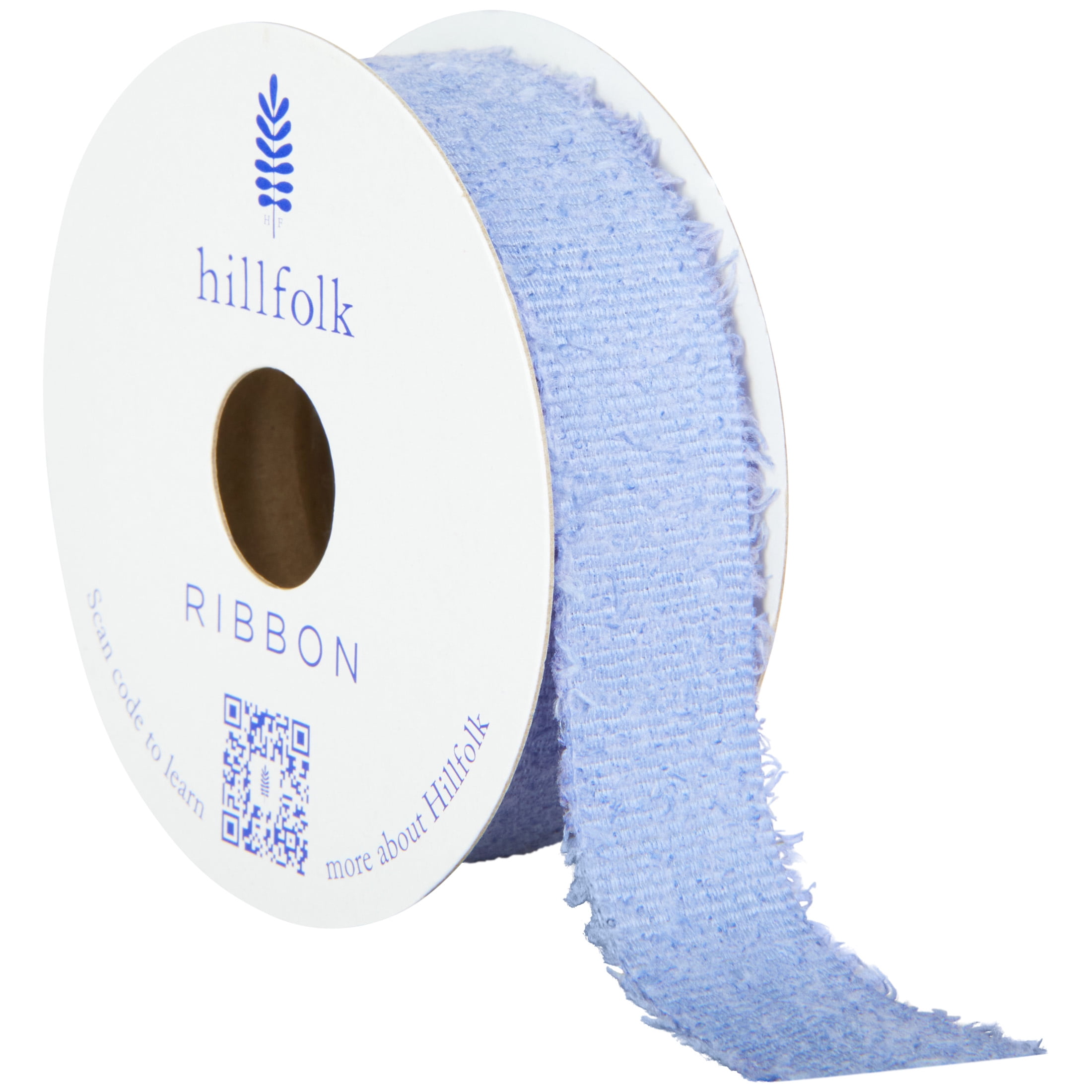 Hillfolk 0.875 texture woven blue 9ft ribbon, for crafts and gifting