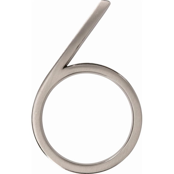 Distinctions Brushed Nickel Upgraded 5" Floating House Number 6, 5-Inch